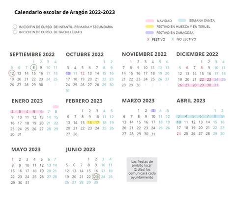 Calendario Escolar 2022 2023 En Aragón 🗓️ 🏕️☀️
