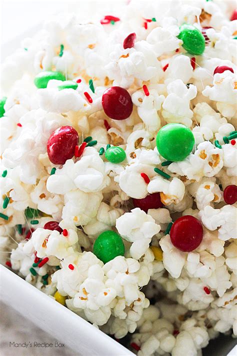 Holiday Marshmallow Popcorn Recipe Mandys Recipe Box