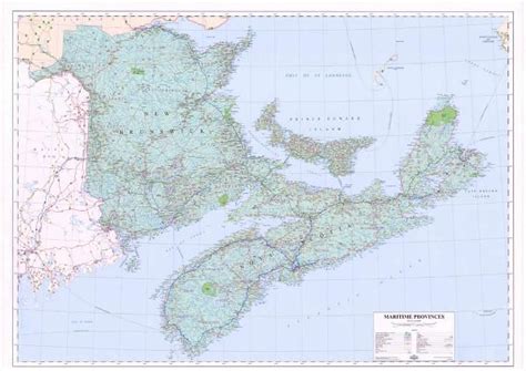 Maritime Provinces Laminated 35x48 Maritime Provinces Wall Map 35