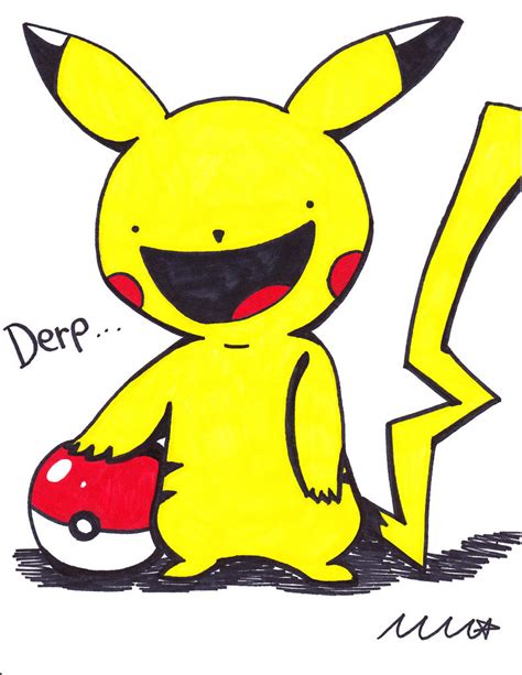 Derp Pikachu By Neonredwings On Deviantart