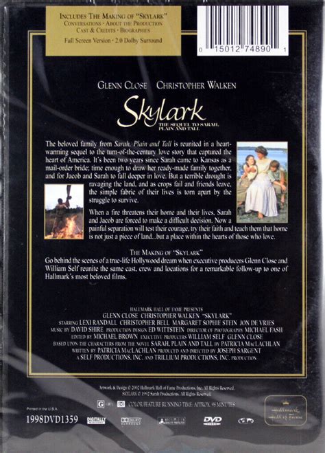 Skylark New Dvd Sequel Sarah Plain And Tall Hallmark Gold Crown Collector