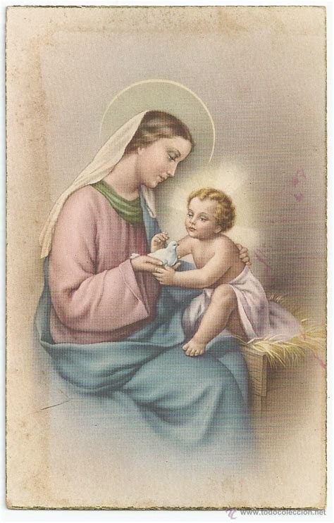 Postal La Virgen Maria Y El Niño Jesús 1951 Vendido En Venta