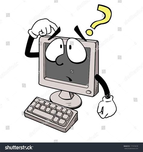 Confused Computer Vector เวกเตอร์สต็อก ปลอดค่าลิขสิทธิ์ 177474578