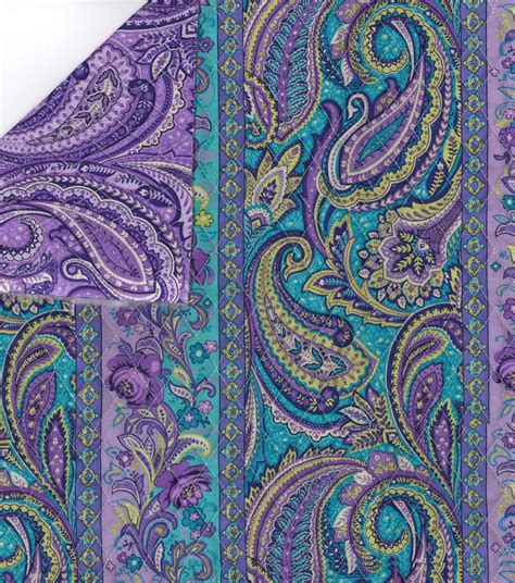 Turquoise Purple Paisley Quilt Fabric 42” Joann