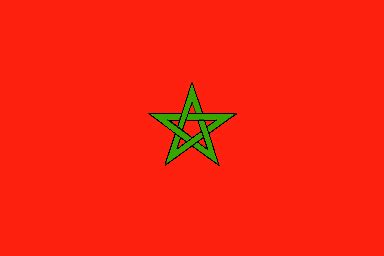 É vermelho e mostra em seu centro um. Marrocos (Bandeira, Mapas, Hino e Turismo)