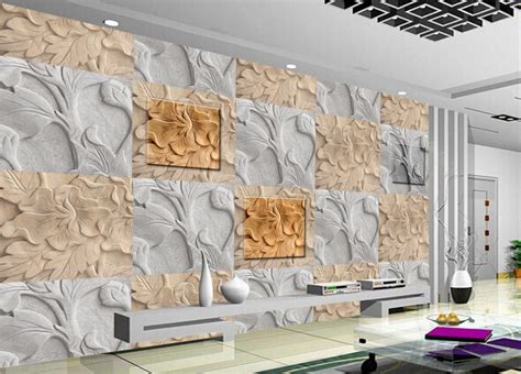 3d Murals Wallpaper For Living Room Relief Stone Backdrop