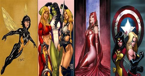 Women Of The Avengers Scarlet Witch Spider Woman Ms Marvel Wasp