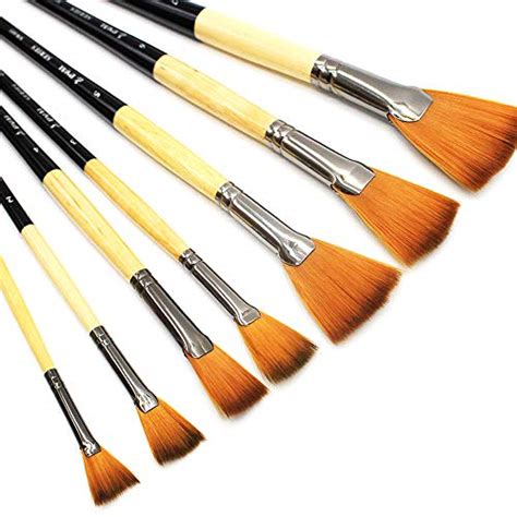 Eval 7pcsset Professional Artist Fan Paint Brushes Painting Brush Art