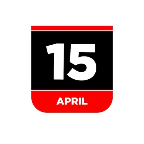 Premium Vector 15th April Calendar Page Icon 15 Apr Day