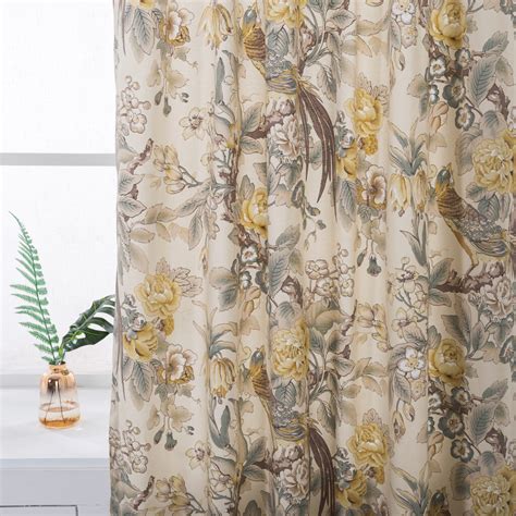 Timeless East Asian Chinoiserie Print Luxury Window Curtains 2pc Set