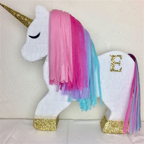 Custom Decorative Monogrammed Unicorn Piñata By Darlingdetailsparty On