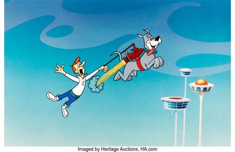 The Jetsons George And Astro Pan Publicity Cel Hanna Barbera 1990 By