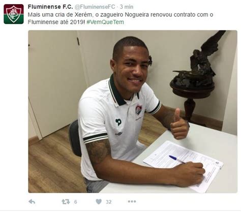 Fluminense anuncia renovação de contrato de zagueiro Fluminense
