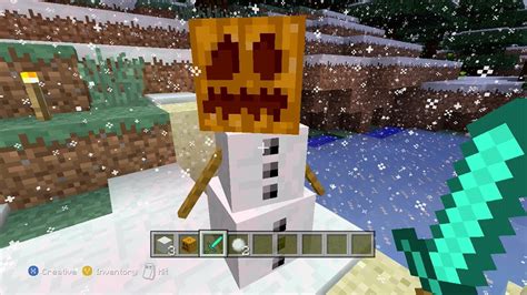 Minecraft Xbox 360 How To Make A Snow Golem Snowman Youtube