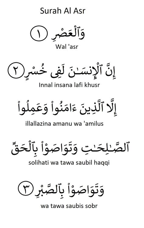 Surah Al Asr Panduan Rumi And Terjemahan Aku Muslim