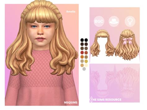 Amelie Hair Kids By Msqsims At Tsr Sims 4 Updates