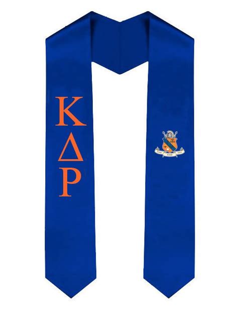 Kappa Delta Rho Greek Lettered Graduation Sash Stole With Crest Sale