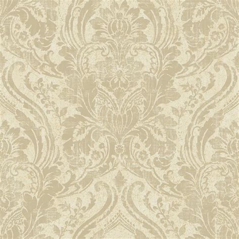 Grandeco Textured Damask Cream And Gold Wallpaper