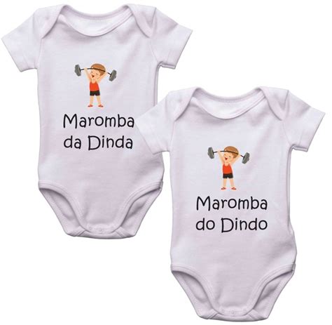Kit 2 Body Infantil Maromba Da Dinda E Do Dindo Bebê Elo7