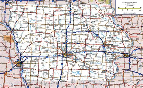 Large Detailed Roads And Highways Map Of Iowa State With All Cities