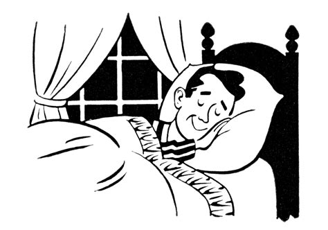 Man Sleeping Clip Art Black And White