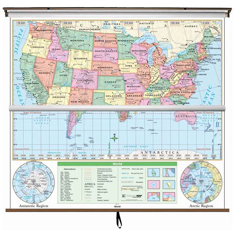 Usworld Essential Combo Wall Map Shop Classroom Maps Images