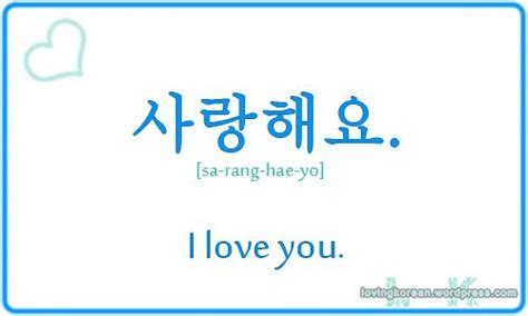 In the present tense, it becomes 사랑해요 (saranghaeyo). Korean Love Expressions | Korean phrases, Korean words ...