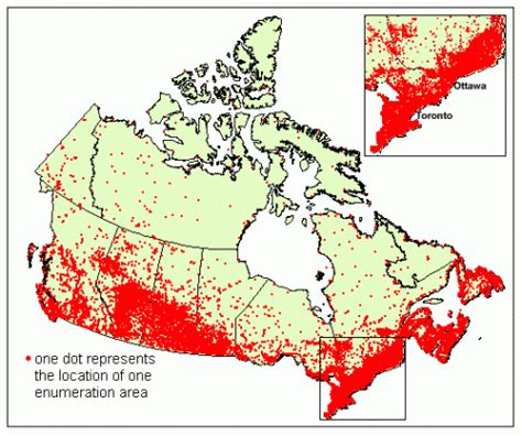 Photo Population Distribution On The Map Of Canada Image Source
