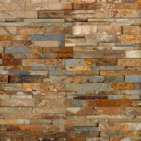 The answers must be stone such as stone wall ,stone surrounds fireplace , house foundation stone covering. Multicolor Splitface Slate Panel Ledger in 2020 | Faux ...