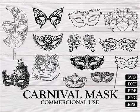 Carnival Mask Svg Carnival Svg Mask Silhouette Mask Clipart Mask