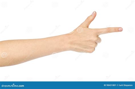 Woman S Hand Pointing Isolated Stock Image Image Of Fingernail Aiming