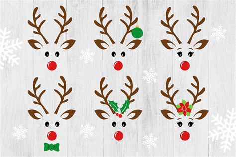 Cute Reindeer SVG, Reindeer Face SVG, Christmas SVG, Reindeer Boy Girl