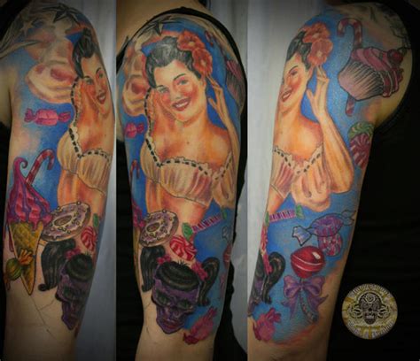 Pin Up Candy Girly Skull Tat 2 By 2face Tattoo On Deviantart