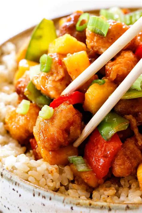 Add red bell peppers, onions, and pineapple chunks into the pan. Panda Express Sweet Fire Chicken Copycat (baked OR fried ...