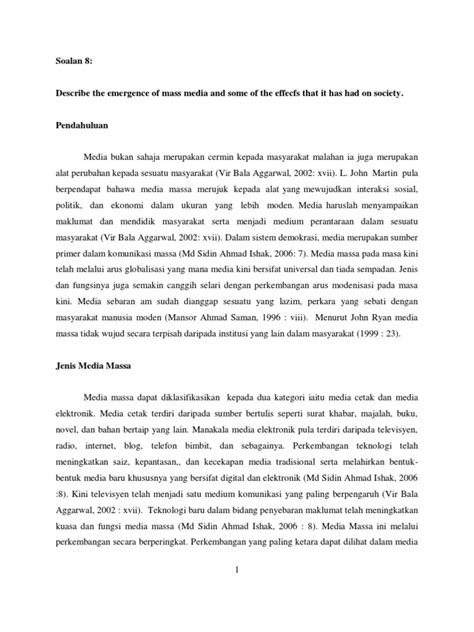 Dalam perkembangan media komunikasi ini, gereja ikut serta membudidayakan media tersebut dalam praktek pelayanannya. Peranan Media Massa Dalam Memupuk Perpaduan Kaum Pdf