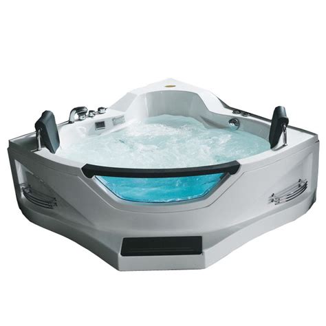 The jets act as massagers, much like you'd find in a spa or therapy center. Whirlpool tub for two! | Corner tub, Jetted bath tubs
