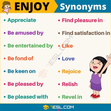 Another Word For “enjoy” List Of 105 Synonyms For Enjoy In English