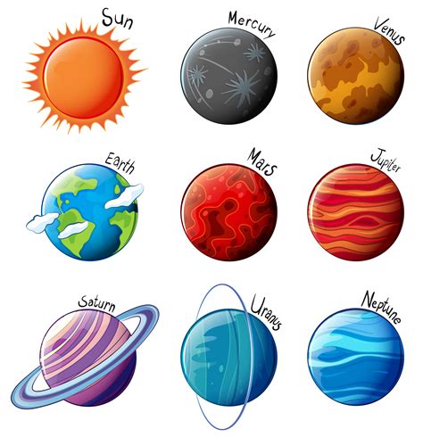 Planetas Dos Desenhos Animados Do Sistema Solar Ilustracao Stock Images