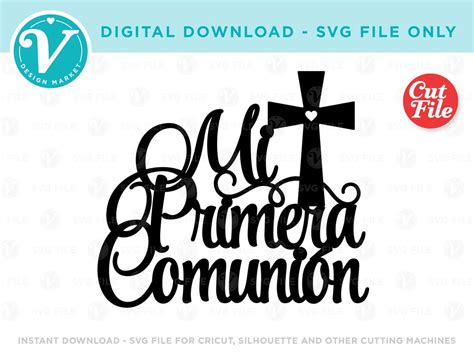Mi Primera Comunión First Holy Communion Svg File For Cricut Etsy