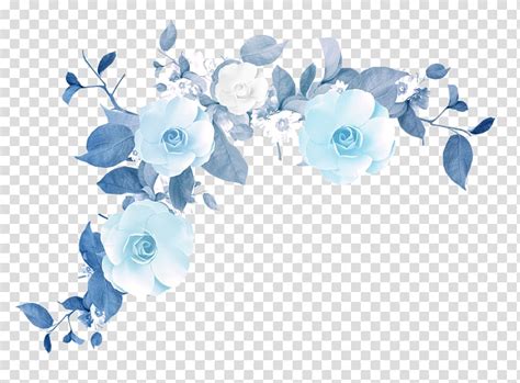 Flower 1080p Blue Flower Border Texture Blue And White Roses