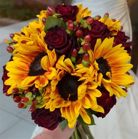 Sunflowers and roses wedding bouquet. Friday Florist Recap 11/2 - 11/8: Fall Colors | Wedding ...