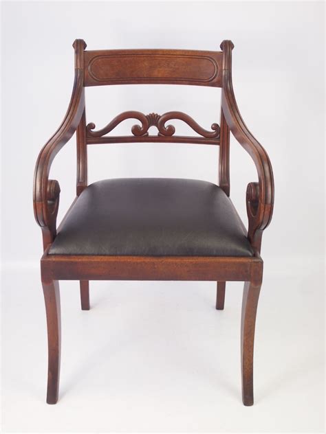 Questions about the regency armchair. Antique Regency Mahogany Desk Chair / Open Armchair