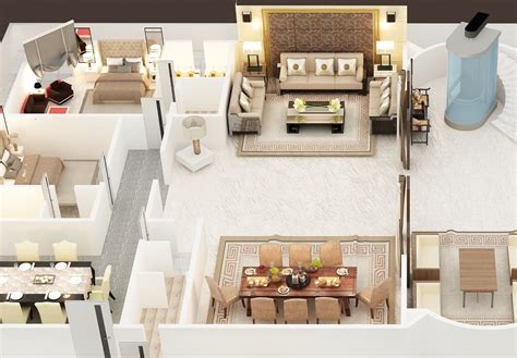 3d Floor Plan Of Luxury House Ground Foor 3d Cgtrader Architectural