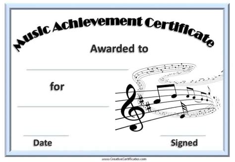 Free Editable Music Certificate Template Free And Customizable