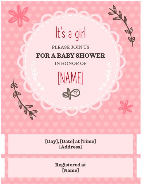 Baby Shower Invitation Girl