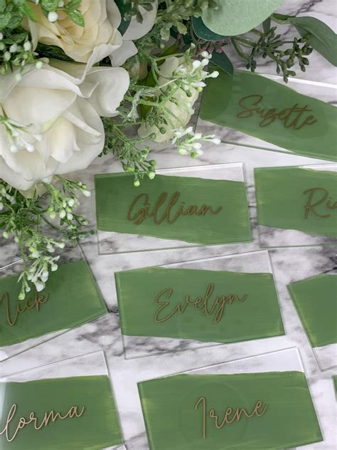 Acrylic Place Cards Modern Wedding Place Cards Rectangle Etsy