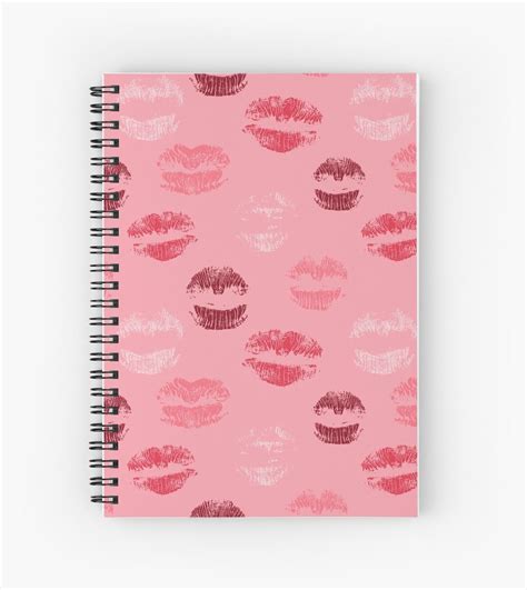 Pink Lipstick Print Art Spiral Notebook For Sale By Newburyboutique Girly Notebook Cute