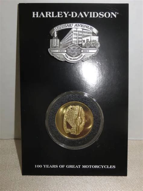 Harley Davidson 100th Anniversary Pin And Coin Set New On Card Juneau