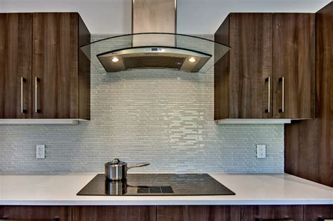 Besides, let's not forget the ever favorite…fewer grout lines to. Glass tile kitchen backsplash - Midcentury - Kitchen - San ...