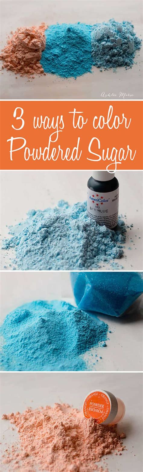 3 ways to color Powdered Sugar | Ashlee Marie - real fun with real food